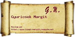 Gyuricsek Margit névjegykártya