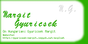 margit gyuricsek business card